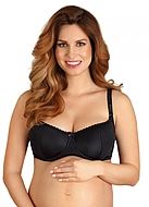 Nursing balconette bra, microfiber, easy open cups, small dots, B to I-cup